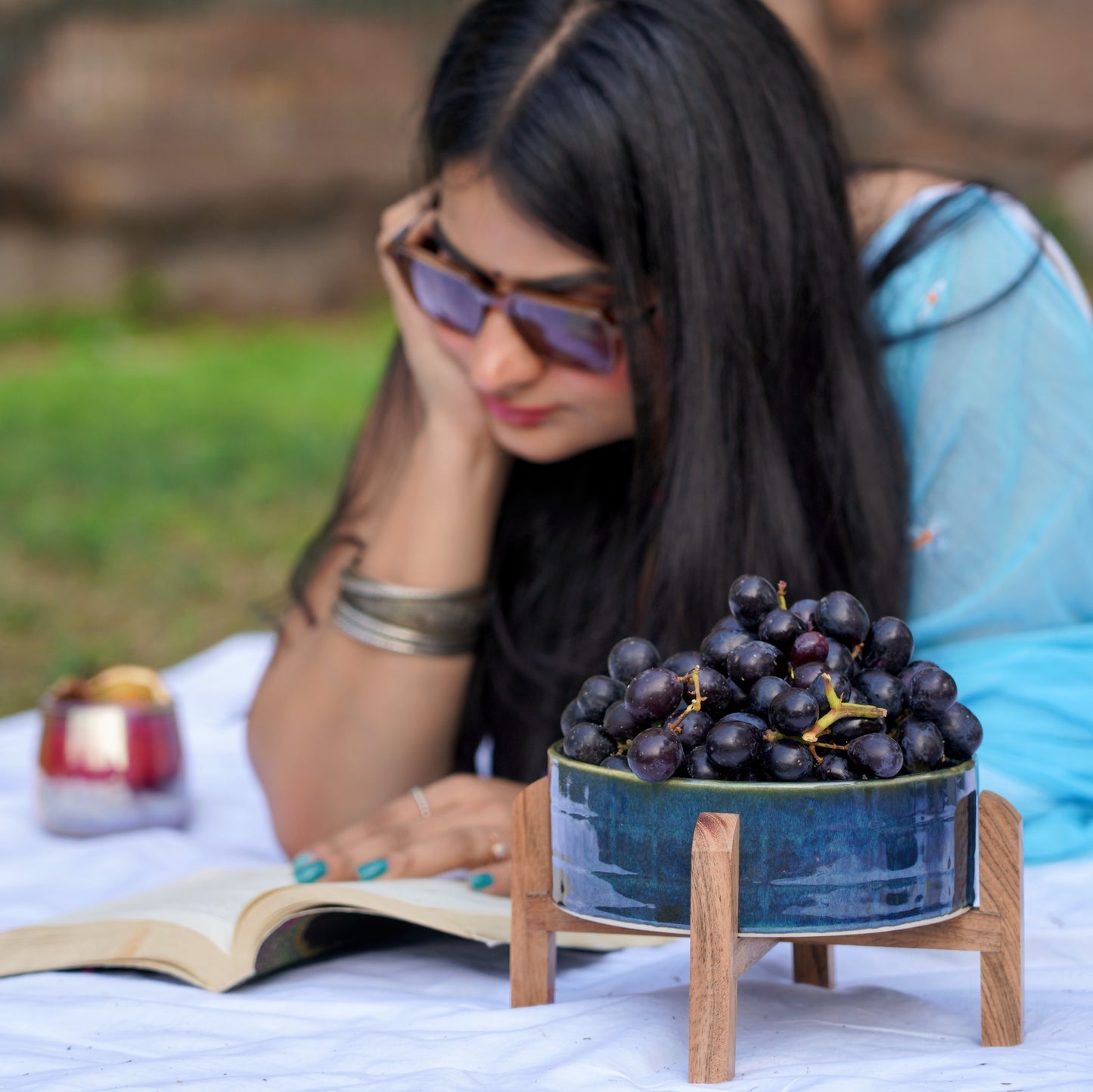 I Deserve Rest | Serving Bowl With Wooden Stand | Olive