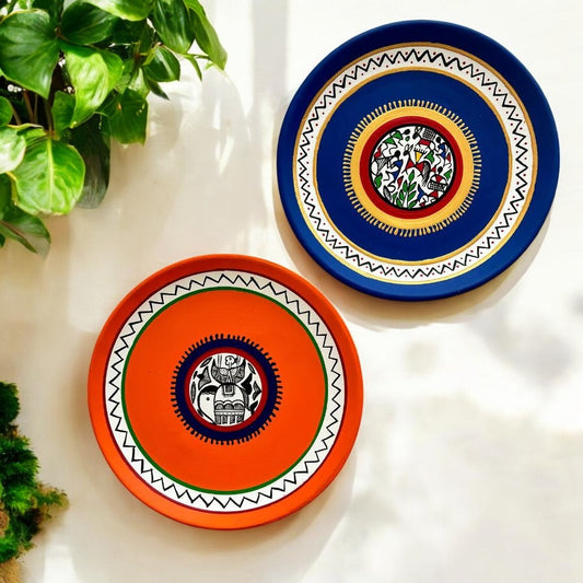 Handpainted Terracotta Wallplates | Set of Two