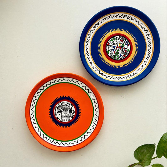 Handpainted Terracotta Wallplates | Set of Two