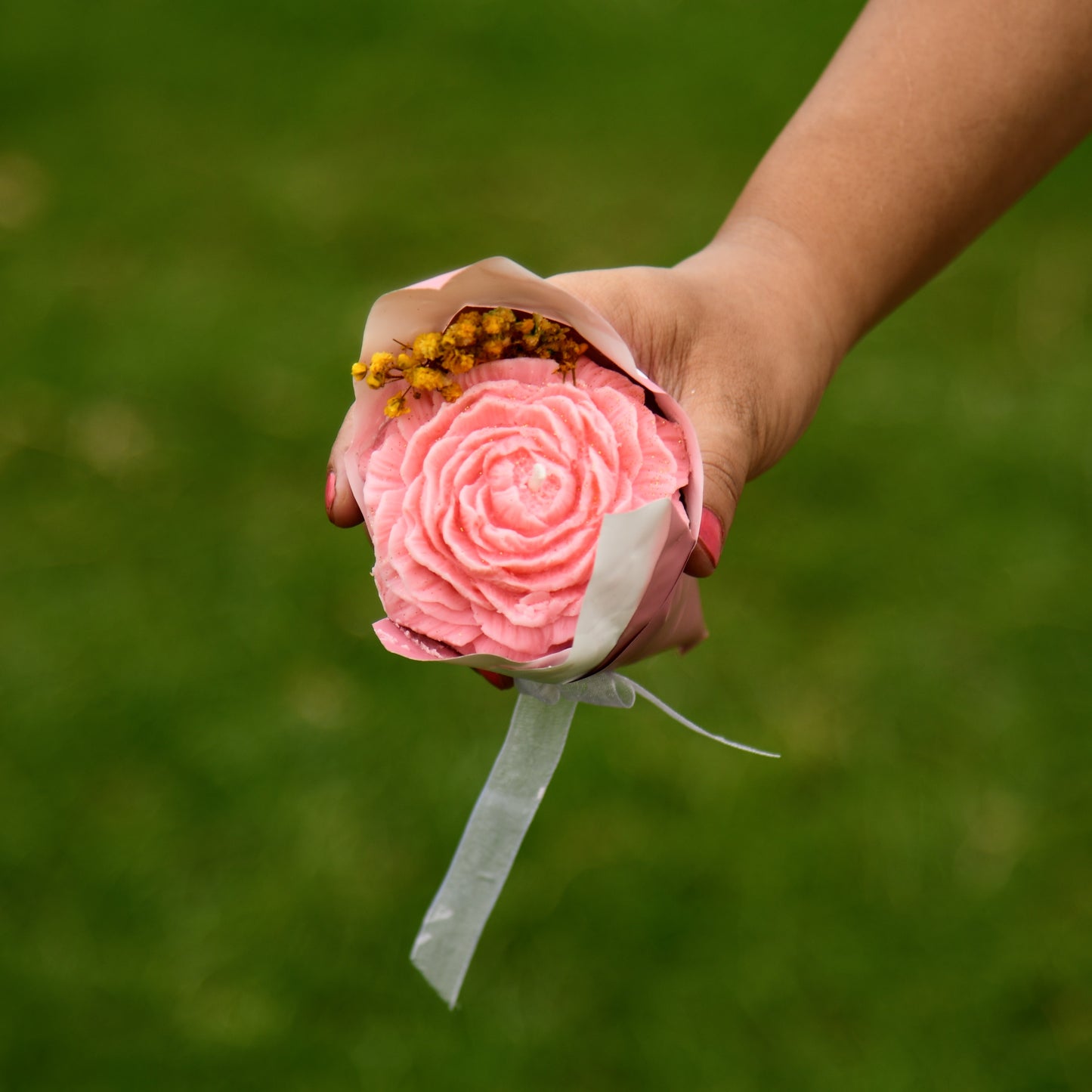 Scented Candle Rose Bouquet | Pink