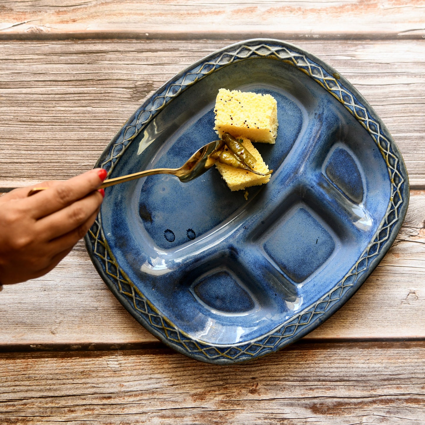 Festive Special Ceramic Thali | Blue