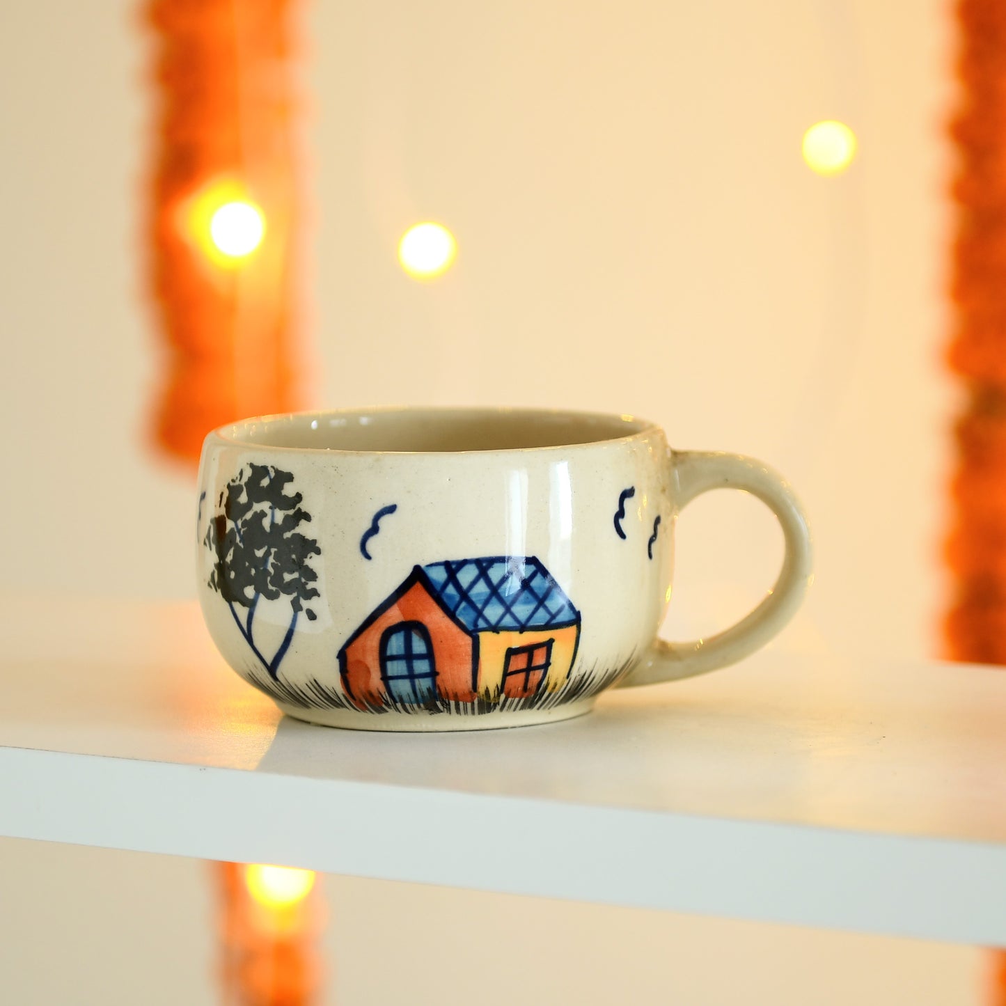 Homecoming Handpainted Ceramic Cup