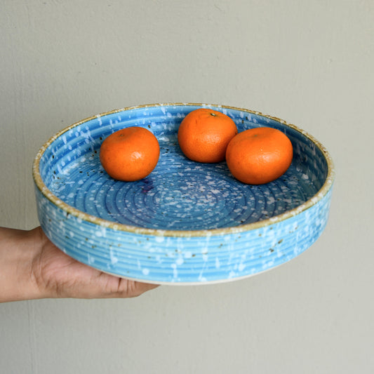 Speckled Blue Salad Bowl