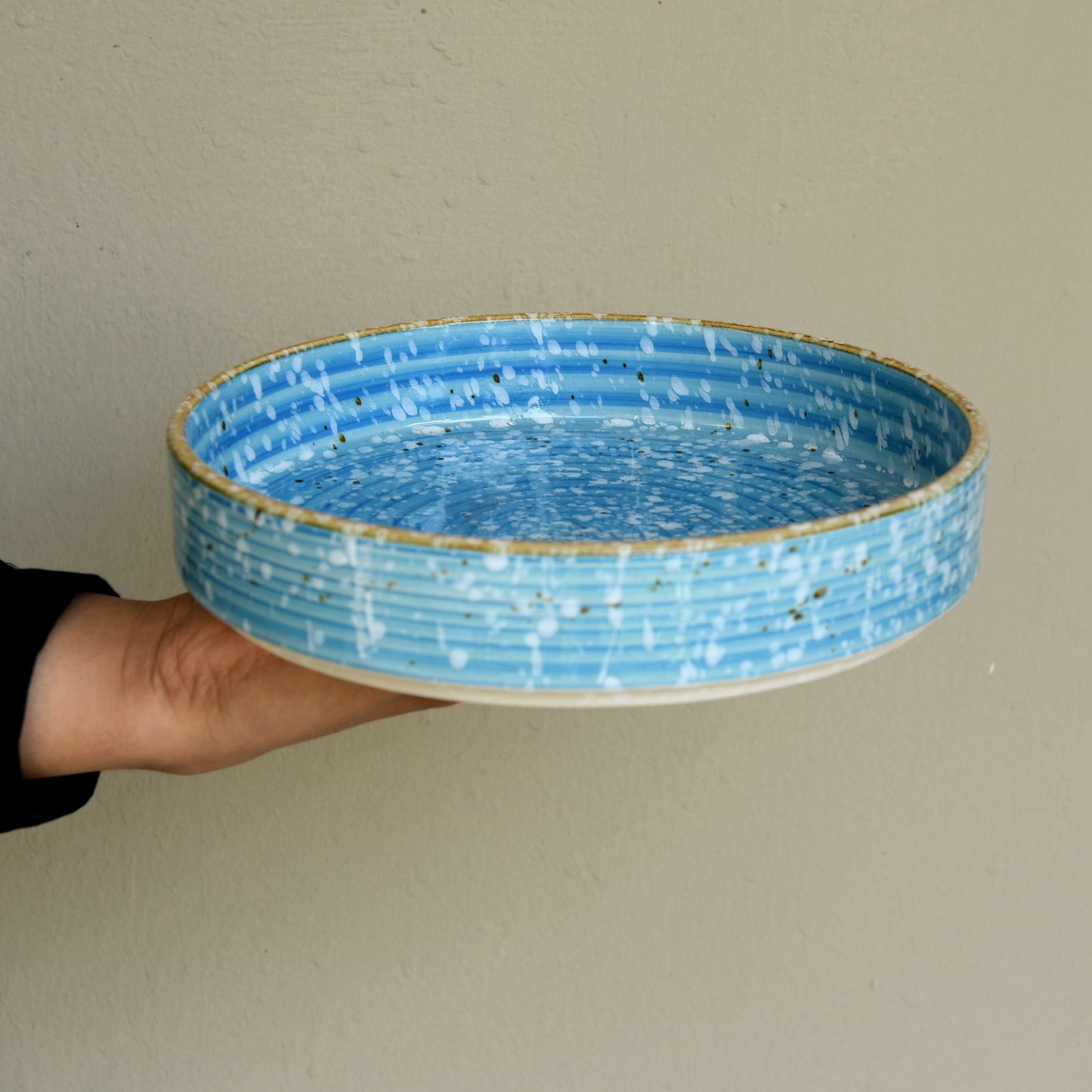 Speckled Blue Salad Bowl