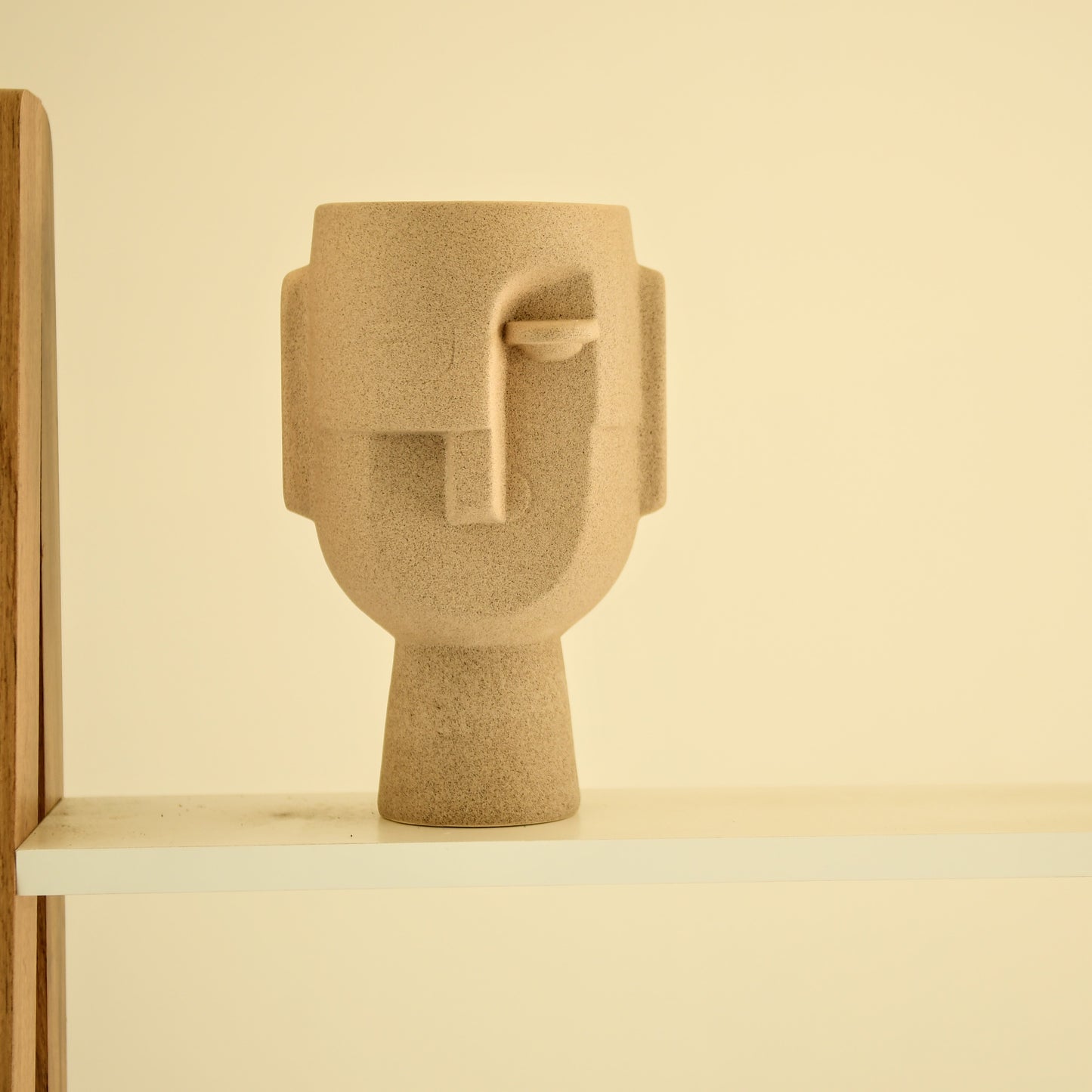 Premium Abstract Face Vase | Beige