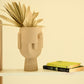 Premium Abstract Face Vase | Beige