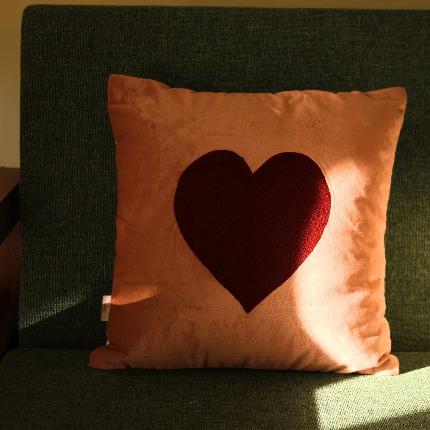 All My Heart Handembroided Cushion Cover