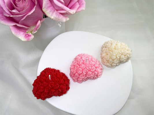 Love Blooms Heart Shaped Candle | Set of Three