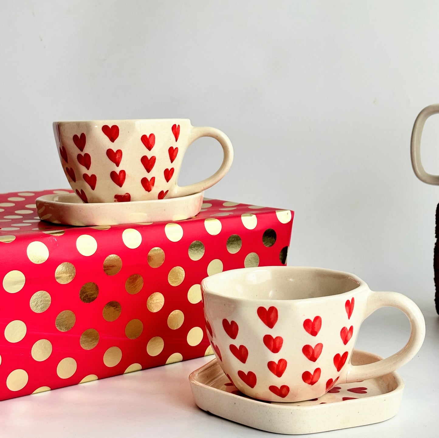 Hygge Heart Cup and Saucer | Set of Two