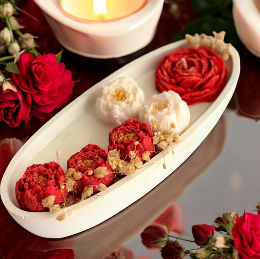 Floral Voyage Boat Shaped Candle | Valentine's Special