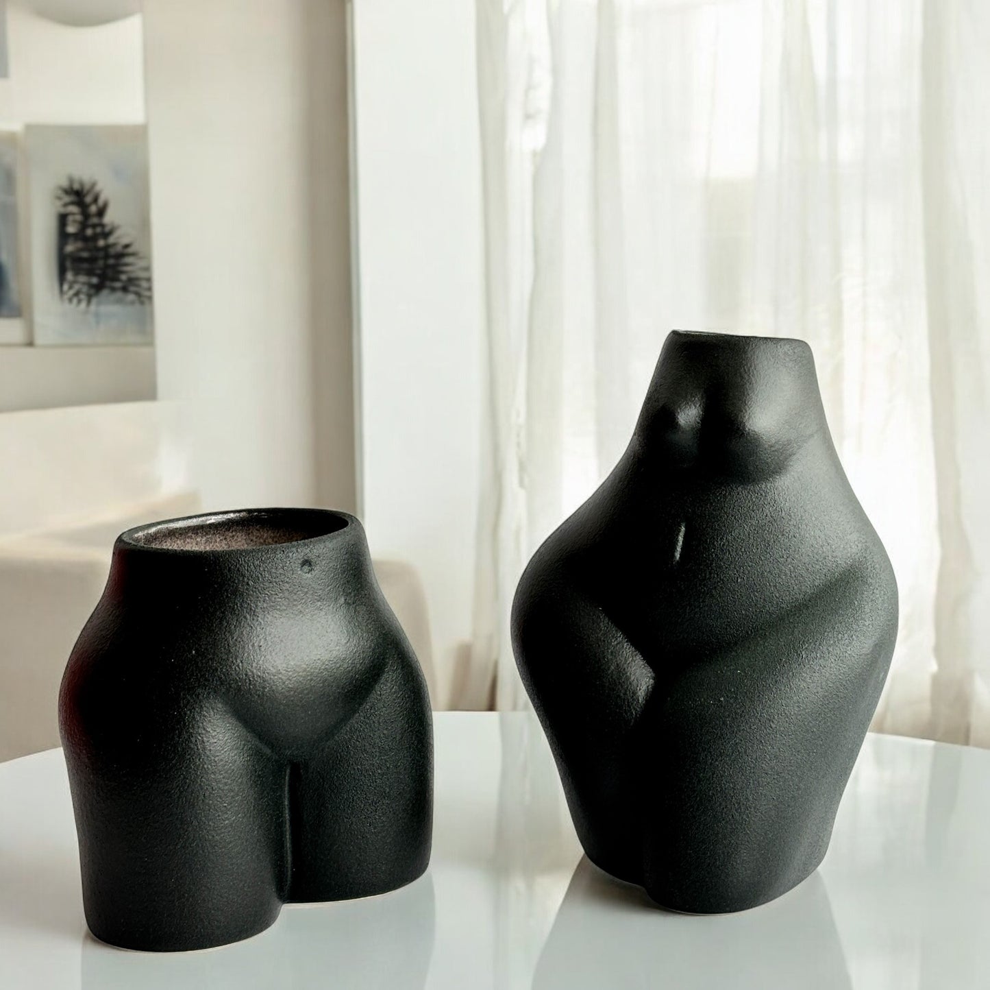 Body Scupture Ceramic Vases | Set of Two