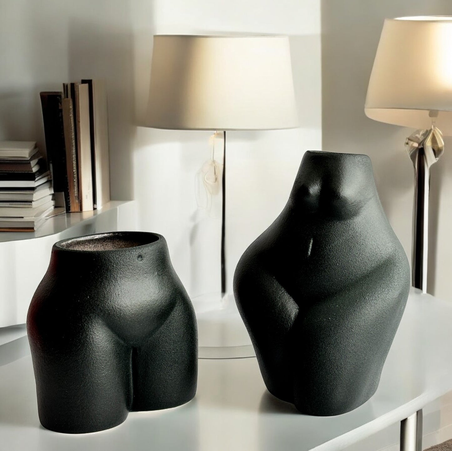 Body Scupture Ceramic Vases | Set of Two