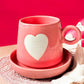 Pink Romance Heart Mug & Saucer