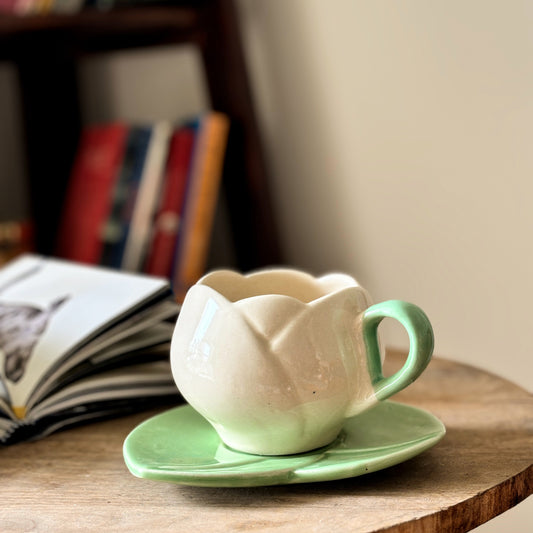 Lotus Brew Cup & Saucer | White