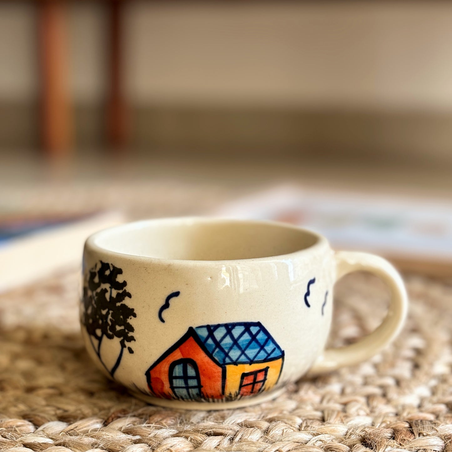 Homecoming Handpainted Ceramic Cup