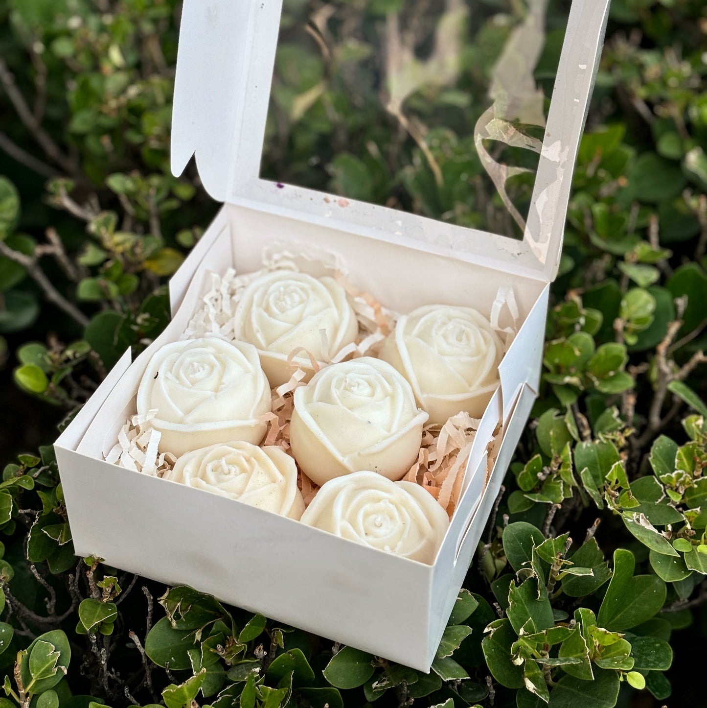 Soy Wax Rose Candles in a Box | Set of Six