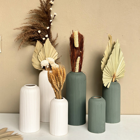 Set of 6 Bestselling Vases + Dried Leaves